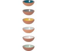 Now Designs Terracotta Pinch Bowls, Set of 6, Porcelain, Multicolor, 6 CT
