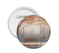 now Falling in The Park -Print Custom Round Enamel Pin - Alloy Metal Lapel Badge For Jacket, Bag, Gift Idea.