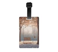 Now Falling in The Park -Print Personalized Luggage Tag Set, Custom Travel ID Tags with Strap for Suitcases, Bags, Golf Kit.