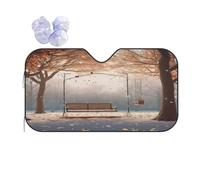 now Falling in The Park -Print Reflective Windshield Sun Shade For Cars M Size - Heat Resistant Suction Cups, Universal Fit.