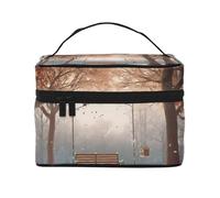 Now Falling in The Park -Print Waterproof Cosmetic Bag for Travel & Gym - Large Makeup Organizer Compartments, Premium Twill Fabric, Leak-Proof Design