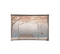 Now Falling in The Park Reusable Paper Cosmetic Bag Waterproof & Lightweight for Travel, School & Daily Use Full-Print Design Women, Students, Eco-Conscious