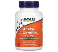 NOW Foods Acetyl L Carnitine Fat Metabolism 500mg Capsules - 100 Vegan Capsules
