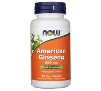 Now Foods American Ginseng 500mg 100 Veg Capsules Adaptogenic Herb Ginsenosides