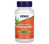 NOW Foods Ashwagandha Standardised Extract 450 mg 90 Veg Capsules Immune Support