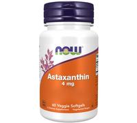 Now Foods, Astaxanthin, 4mg, 1200mg, from Haematococcus pluvialis, 60 Softgels, SOYA-Free, Gluten-Free, GMO-Free