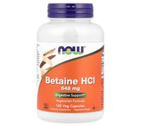 Betaine HCL 648mg Capsules - 120 Capsules - Now Foods