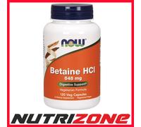 Now Foods Betaine HCl 648mg Digestive Support Vegetarian - 120 vcaps