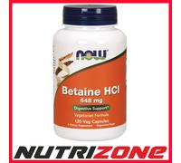 Now Foods Betaine HCl 648mg Digestive Support Vegetarian - 120 vcaps