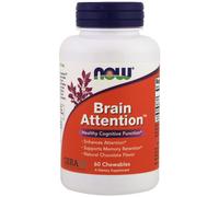 Now Foods, Brain Attention, Natural Chocolate Flavor, 60 Chewables