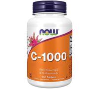 Now Foods, C-1000, Vitamin C, 1000mg, L-Ascorbic Acid, with Rosehip, 100 Vegan Tablets, Lab-Tested, Gluten Free, Vegetarian, Soy Free, Non GMO