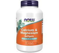 NOW Foods Calcium & Magnesium 120 Softgels, Includes Vitamin D, Strong Bones