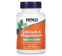 NOW Foods Calcium + Magnesium Bone Muscle Tablets - 100 Tablets