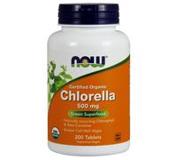 Now Foods Certified Organic Chlorella 500mg 200 Tablets - Super Green