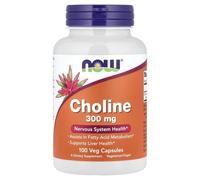 NOW Foods, Choline , 300 mg , 100 Veg Capsules