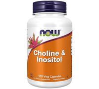 Now Foods, Choline & Inositol, 500mg, 100 Vegan Capsules, Lab-Tested, Vitamin B, Gluten Free, SOYA Free, Vegetarian