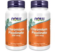 Now Foods, Chromium Picolinate, 200mcg, 100 Vegan Capsules, Lab-Tested, Soy Free, Gluten Free, Vegetarian, Non-GMO (Pack of 2)