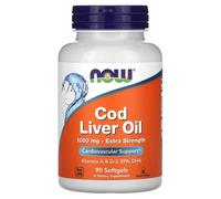 NOW Foods Cod Liver Oil, 1000mg Extra Strength - 90 softgels