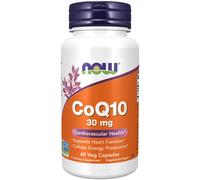 NOW Foods CoQ10 30 mg 60 Veg Capsules Heart Health Energy Support CoEnzyme Q10