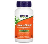 NOW Foods CurcuBrain 400mg 50 Veg Caps | Optimized Curcumin for Brain & Memory