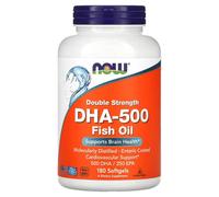 NOW Foods DHA 500mg 180 Softgels, Fish Oil, Brain Health, Cardiovascular Health
