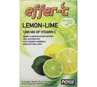 Now Foods, Effer-C, Effervescent Drink Mix, Lemon-Lime, 30 Packets, (7.5 g) Each