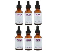 Now Foods, Empty 1 fl oz Amber Glass Bottle + Dropper, Case of 6