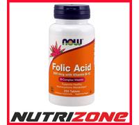 NOW Foods Folic Acid with Vitamin B12 800mcg - 250 tabs