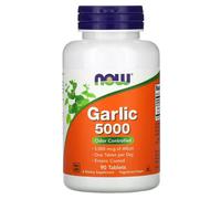 NOW Foods Garlic 5000 Tablets Odour Controlled - 90 Tablets