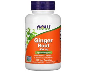 Now Foods - Ginger Root 550mg | Digestive Health and Anti-Inflammatory Support - 100 Veg Capsules
