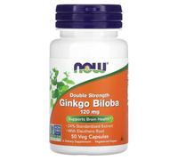 NOW Foods Ginkgo Biloba Cognition Circulation 120mg Cognitive Support Capsules - 50 Vegan Capsules