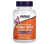 NOW Foods Grape Seed Extract Antioxidant 500mg Daily Wellness Support Capsules - 90 Vegan Capsules