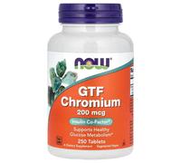 NOW Foods GTF Chromium Blood Sugar Support 200mcg Tablets - 250 Tablets