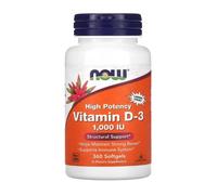 NOW FOODS HIGH POTENCY VITAMIN D-3 1000IU IMMUNE HEALTH 360 SOFTGELS BBE 03/25