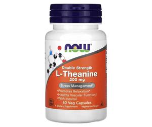 NOW Foods L Theanine Calm Focus 200mg Capsules - 60 Vegan Capsules