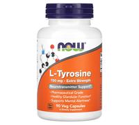 NOW Foods L-Tyrosine 750 mg 90 Capsules | Mental Focus & Cognitive Support