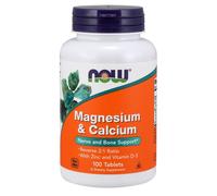 Now Foods Magnesium & Calcium + Zinc & Vitamin D3 100 Tablets for Nerves & Bones