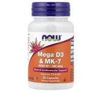NOW Foods, Mega D3 & MK-7, 30 Capsules