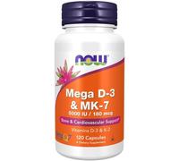 Now Foods Mega Vitamin D-3 & MK-7 - 120 Capsules - Bone & Cardiovascular Support