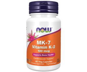 NOW Foods MK-7 Vitamin K-2 100 mcg 60 Veg Capsules, Blood Clotting, Strong Bone