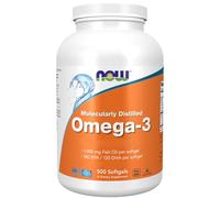 Now Foods, Molecularly Distilled Omega-3 1.000mg, DHA and EPA, 500 Softgels, Lab-Tested, Gluten Free