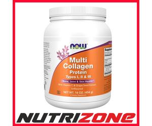Now Foods Multi Collagen Protein Vitamin C Bone Joint & Skin Health - 454 grams