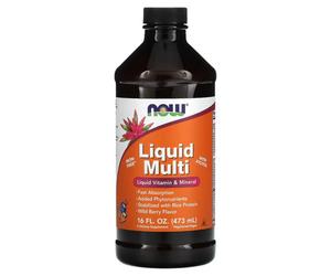 NOW Foods Multivitamin Daily Wellness Support Liquid Iron Free Wild Berry Flavour - 473ml