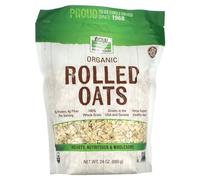 NOW Foods, Organic Rolled Oats, Source of Fiber, Protein and Iron, 100% Whole Grain, Product of the USA, 24-Ounce (Packaging May Vary)