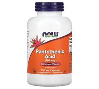 NOW Foods Pantothenic Acid 500mg - 250 Veg Caps | Healthy Cellular Metabolism