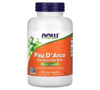 NOW Foods Pau D'Arco 500mg 250 Veg Capsules | Inner Bark Herbal Supplement