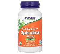 NOW Foods Spirulina Superfood 500mg Daily Wellness Support Tablets - 100 Tablets