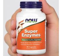 NOW Foods Super Enzymes 90Caps Betaine\Bromelain\Ox Bile\Pancreatin\Papaya
