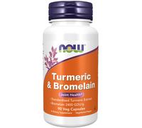 NOW Foods Turmeric & Bromelain 90 Veg Caps Kosher/Vegan/Non-GMO