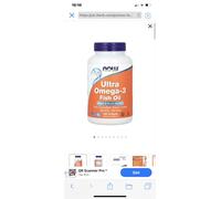 NOW Foods Ultra Omega 3 500 EPA/250 DHA 180 Softgels | Fish Oils Cardio Support